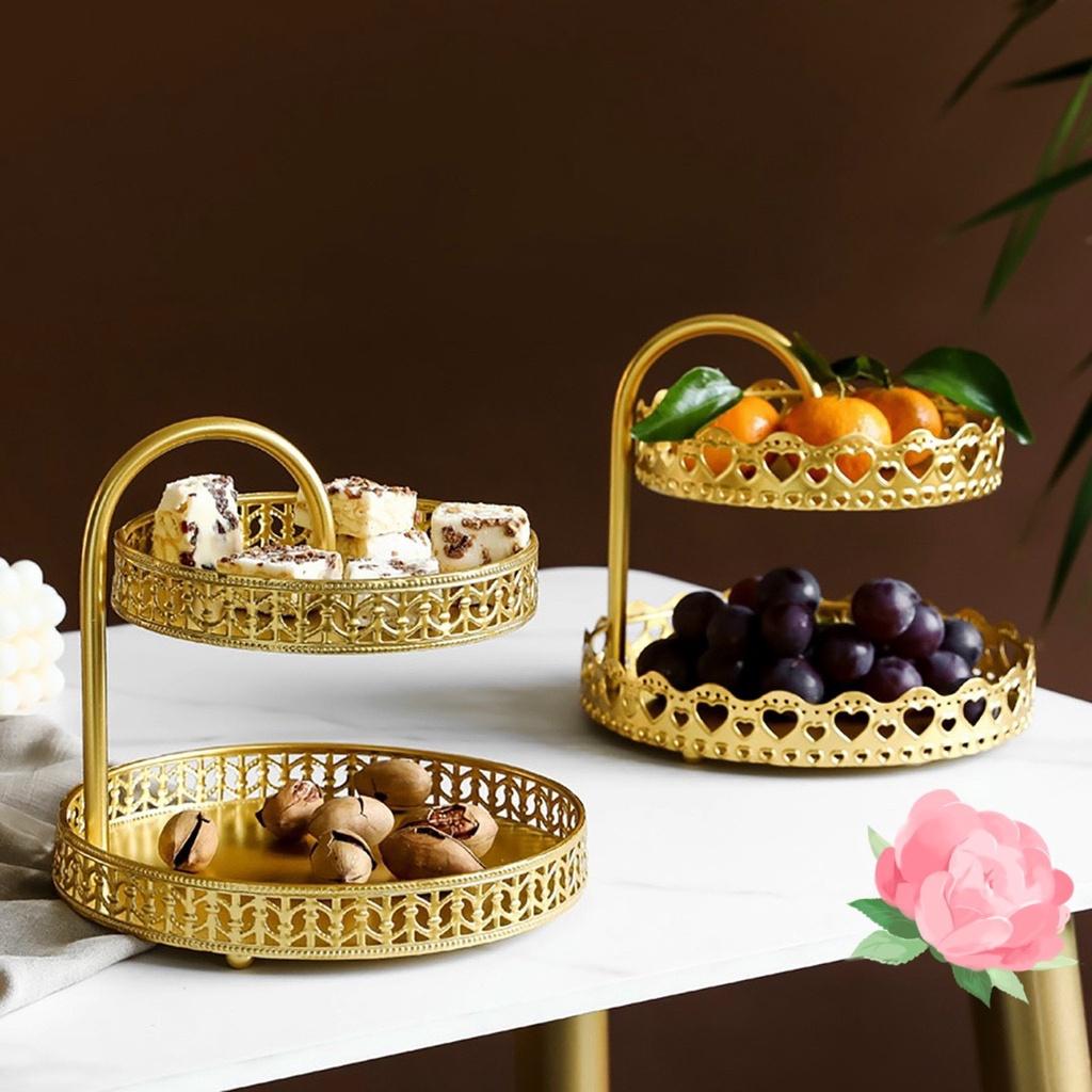 Khay 2 Tầng Đựng Trái Cây Trang Trí Nhà Cửa Khay Bánh Ngọt