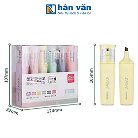 Set 6 Bút Highlight Deli Màu Morandi - Đánh Dấu Nhớ Dòng - Dạ Quang Deli Màu Pastel
