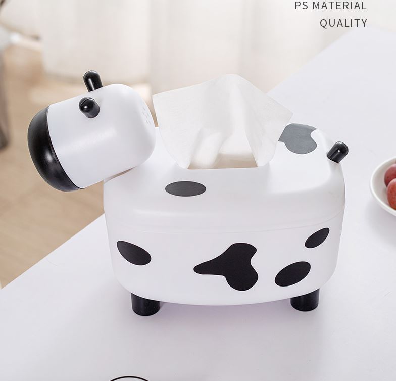 Hộp Đựng Giấy Ăn 2 in 1 Hình Bò Sữa