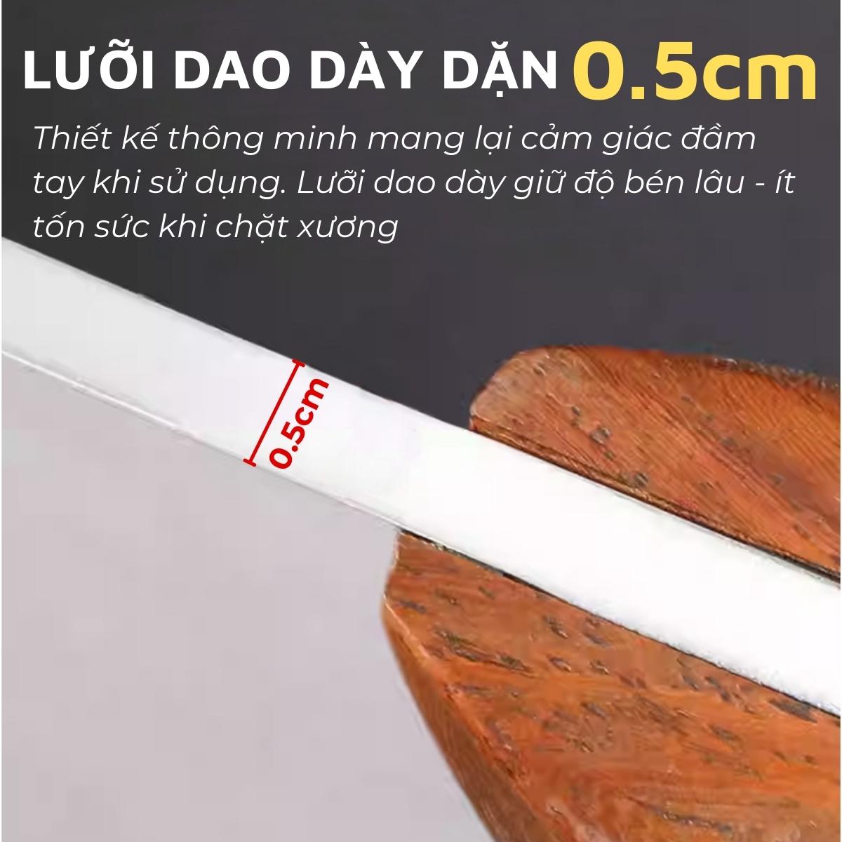 Dao chặt nhẹ nhà bếp DandiHome chất liệu thép cao cấp, sắc bén, đa năng