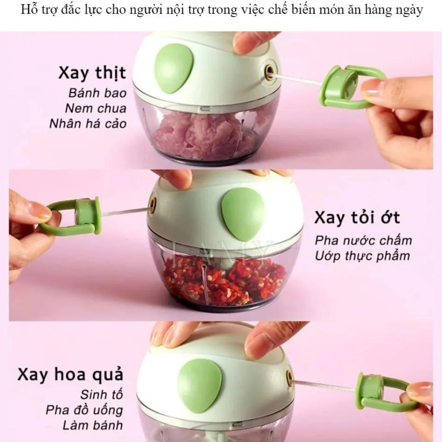 Máy xay tỏi ớt, xay đồ ăn dặm hình con heo cầm tay mini