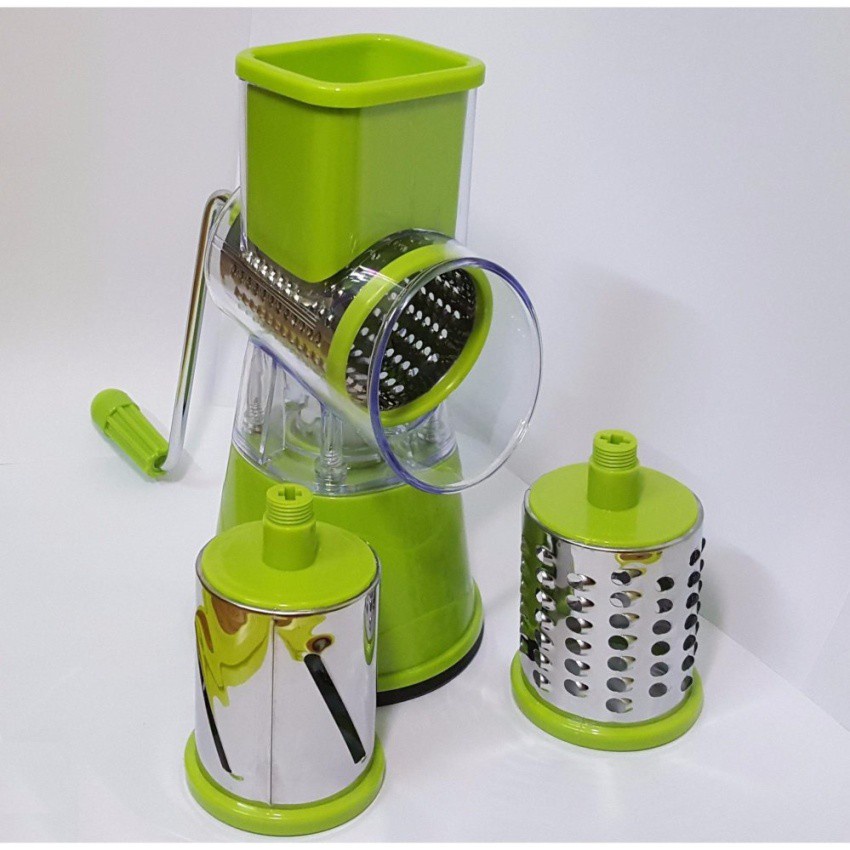 Máy Cắt Thái Rau Củ Đa Năng Bằng Tay - Bộ Nạo Củ Quả Quay Tay 3 Đầu Thay Thế Chất Liệu Inox Không Gỉ - Hàng Loại 1 - CHính Hãng MINIIN