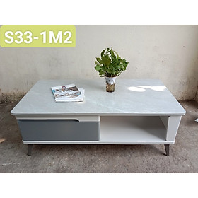 Bàn trà sofa Tundo mặt đá nhập khẩu vân trắng