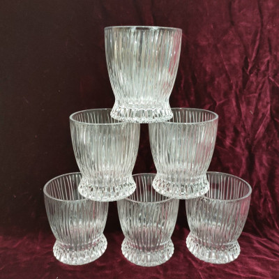 Bộ 6 cốc uống nước thủy tinh chịu nhiệt cao cấp vân tăm