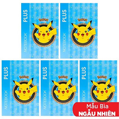 Combo 5 Tập Học Sinh B5 4 Ô Ly 120 Trang 70gsm Pokemon Notebook - Plus 700-V006 (Mẫu Màu Giao Ngẫu Nhiên)