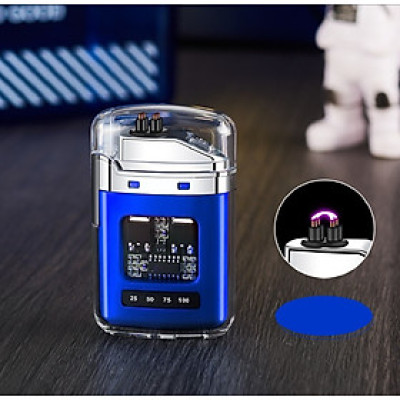 Hột Quẹt điện plasma - Vỏ Trong Suốt - Khởi Động Nút Nhấn, Kèm Sạc Type C