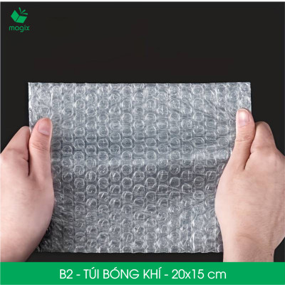 B2 - 20x15 cm - 50 Túi bóng khí chống sốc đóng hàng - Túi gói hàng, bọc chống sốc, xốp chống sốc