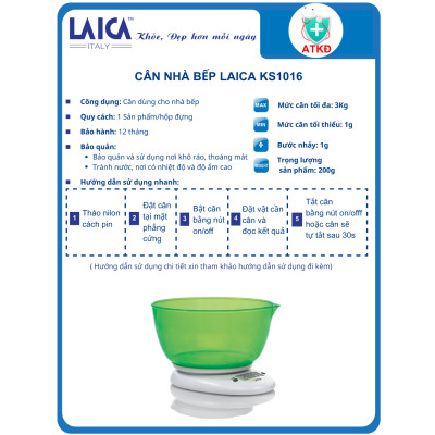 Cân nhà bếp LAICA KS1016