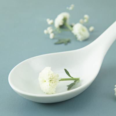 Combo 5 muôi thẳng sứ Long Phương Thìa canh chuôi hình hoa cúc