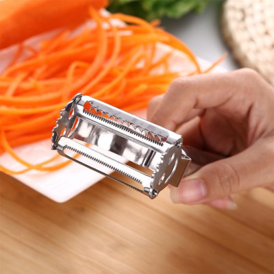 Nạo củ quả inox đa năng 3 trong 1 có thể bào sợi - nạo vỏ trái cây inox cao cấp