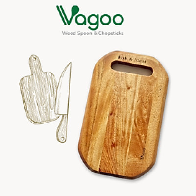 Thớt Oval Bằng Gỗ Xà Cừ Tự Nhiên - VAGOO - Làm Thủ Công Chống Thấm, Chống Ẩm Mốc, An Toàn Cho Sức Khoẻ