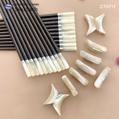 Đũa tròn gỗ trắc đầu ốc viền Bạc Super VIP (10 đôi/Hộp) dành cho giới thượng lưu (CTH717) đũa siêu sạch/an toàn cho sức khỏe