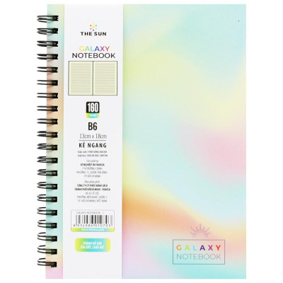 Sổ Lò Xo Bìa Cứng Galaxy B6 - Kẻ Ngang - 160 Trang 80gsm - The Sun 01