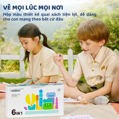 Bút màu Mideer Portable Art Gift Box 6 in 1, hộp bút màu cao cấp 37 chi tiết