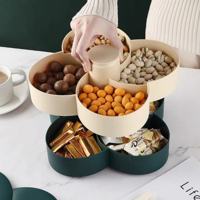 Khay mứt tết Hoa Đào Tết 2 Tầng - Khay đựng đồ ngày tết: Bánh kẹo, trái cây, đồ sấy...