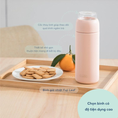 Bình Pha Trà Giữ Nhiệt Fuji Leaf 450 ml - Inochi HNK.BTFL.3594 (Mẫu Màu Giao Ngẫu Nhiên)