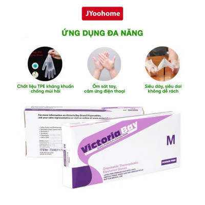 Hộp 100 Găng Tay Nilon Làm Bếp – Bao Tay TPE Kháng Khuẩn, Dùng 1 Lần Vệ Sinh - HÀNG CHÍNH HÃNG MINIIN