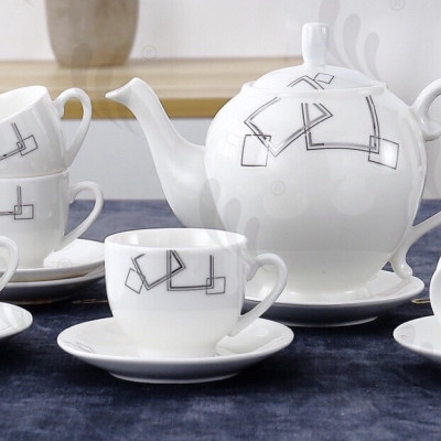 BỘ ẤM CHÉN PHA TRÀ  MẠN SỨ TRAWNGS HỌA TIẾT HOA BẠC ( GIAO NGẪU NHIÊN ) - ANTH252