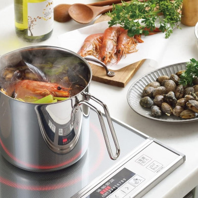 [CHÍNH HÃNG] Nồi đa năng inox dùng cho bếp từ Hirosho Nirwarka 16cm - Hàng nội địa Nhật Bản