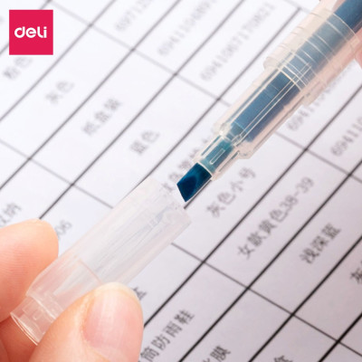 Bút highlight dấu dòng 2 đầu Deli - 3 cây 6 màu - nét trơn mượt, màu tươi sáng - 3 chiếc / Hộp - S736