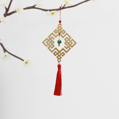 Combo 6V - Bộ 6 dây treo trang trí Tết Khai Lộc Hoàng Kim màu vàng, trang trí mai đào 