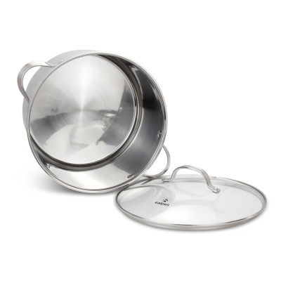 Nồi luộc gà inox 304 cao cấp 5 đáy Kalpen Lermat dung tích 12L/15L, bảo hành 5 năm chuẩn Đức