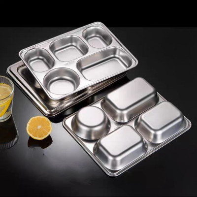 Hộp Khay Đựng Cơm Thức Ăn Inox 5 Ngăn Và 4 Ngăn sâu lòng - Khay Cơm di động Inox 304 ( Tùy Chọn Nắp Khay nhựa pp & inox )