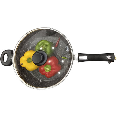 Chảo chống dính có nắp phủ đá thiên nhiên Stoneline 28 cm - LOGO