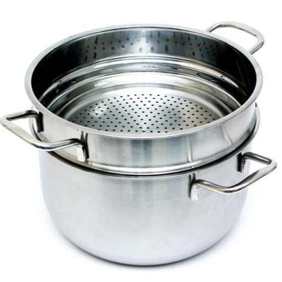 Bộ Nồi Luộc Gà Kèm Xửng Hấp Inox Size 28cm Dùng Mọi Bếp - Hàng Chính Hãng