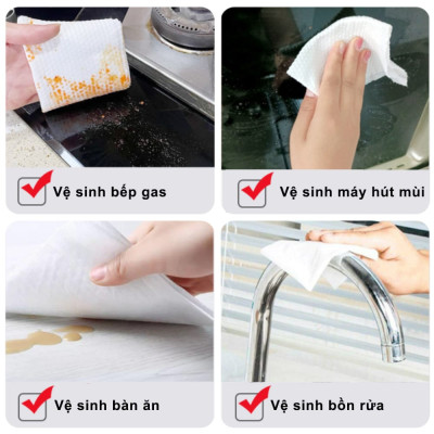 Khăn Giấy Ướt Lau Bếp 80 Tờ Đa Năng Mềm Mại, Thân Thiện, An Toàn Với Da Siêu Tiết Kiệm, Tiện Dụng, Lau Cực Sạch