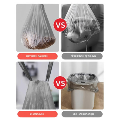 cuộn túi đựng rác có dây Top Gia PP tự huỷ sinh học thân thiện với môi trường