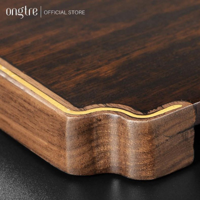 Khay trà đặc biệt cao cấp bằng gỗ óc chó khảm đồng | ongtre (Vietnam).