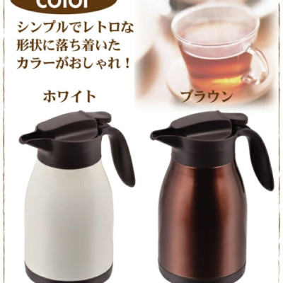 Bình nước giữ nhiệt Pearl Metal Table Pot 1500ml - Màu trắng - Hàng nội địa Nhật Bản nhập khẩu chính hãng