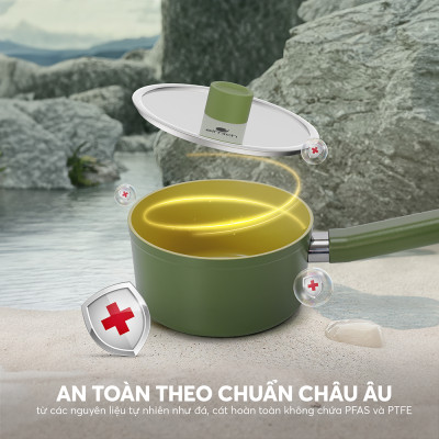 Nồi quánh phủ sứ Elmich Olive EL-5523OV nhiều size, Hàng chính hãng, dùng được mọi bếp - JoyMall