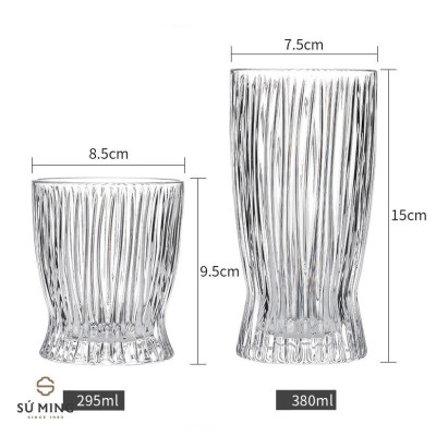 Cốc Thuỷ Tinh 1 Bộ 6 Chiếc, Kiểu Dáng Tinh Tế, Giao Hàng Nhanh Chóng