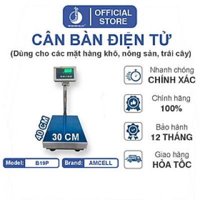 Cân Bàn Điện Tử B19P - Mặt Bàn Cân 300X400MM