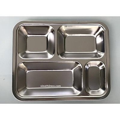 Khay cơm inox 4 ngăn SUS 304