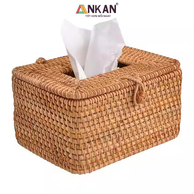 Hộp Đựng Khăn Giấy Mây Tre Đan Tự Nhiên Cao Cấp – Hộp Khăn Giấy Trang Trí Bàn, Decor Nhà Hàng Khách Sạn