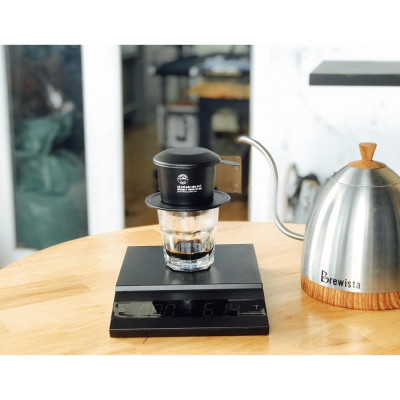 Phin nhôm pha cà phê MÀU ĐEN mạ màu anode cao cấp Greenfields Coffee