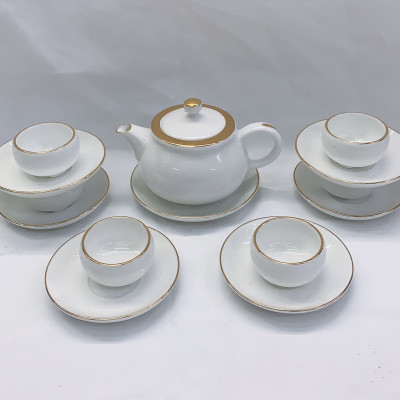 BỘ ẤM CHÉN PHA TRÀ KÈM 6 ĐĨA LÓT TÁCH