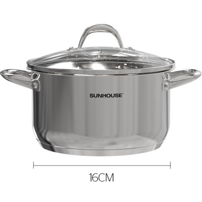 NỒI INOX 3 ĐÁY SUNHOUSE SHG301-16 - Hàng Chính Hãng