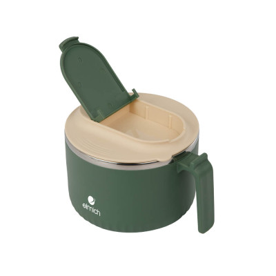 Bát úp mì inox 304 Elmich EL8314 dung tích 1.35L, Hàng chính hãng, có tay cầm, tích hợp lỗ thông hơi - JoyMall