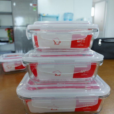 Bộ 2 hộp đựng cơm thức ăn ,trữ thực phẩm thủy tinh chịu nhiệt COBA