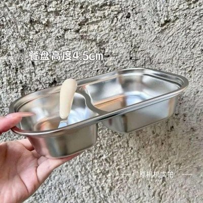 Khay ăn 2 ngăn kèm thìa hình thú dễ thương hình thú cho bé loại 1 - giao hình ngẫu nhiên