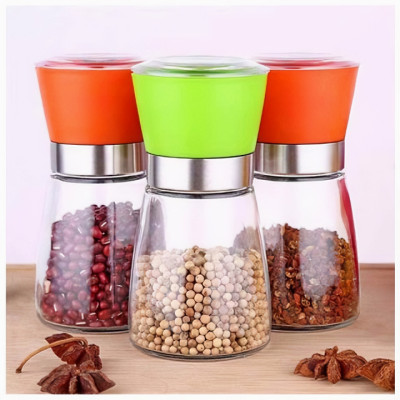 Cối xay KG78 hạt tiêu bằng lọ thủy tinh tiện dụng, có tay vặn chỉnh lớn nhỏ ( giao màu ngẫu nhiên )- Hàng chính hãng