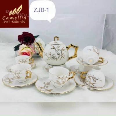 Bộ âm chén pha trà  có đế kê ấm - ANTH674