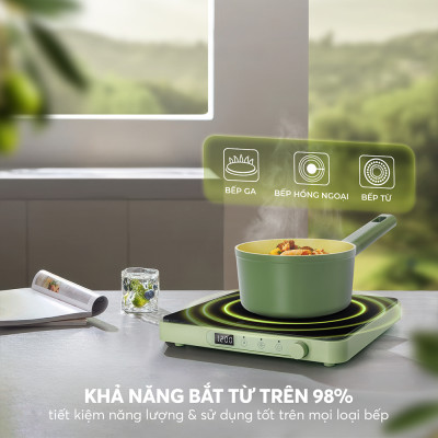 Nồi quánh phủ sứ Elmich Olive EL-5523OV nhiều size, Hàng chính hãng, dùng được mọi bếp - JoyMall