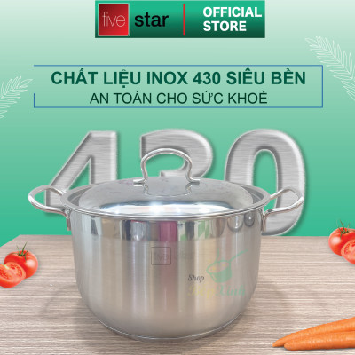Nồi Fivestar Nắp Inox - Tặng 5 Muỗng Ăn Inox - Bạc