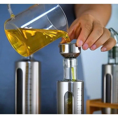 Bình Rót Gia Vị Dầu Ăn, Nước Mắm – Chai Thủy Tinh  200ML Bọc Inox Sang Trọng