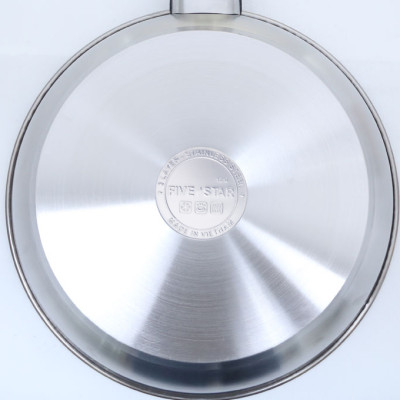 Chảo Inox Chống Dính 3 Đáy Fivestar Đủ Kích Thước 22/24/26/28 cm - Chất Lượng Cao Chính Hãng - Sử Dụng Được Tất Cả Loại Bếp